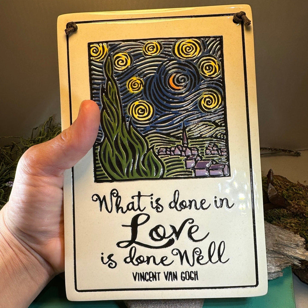 Van Gogh Starry Night Ceramic Wall Plaque