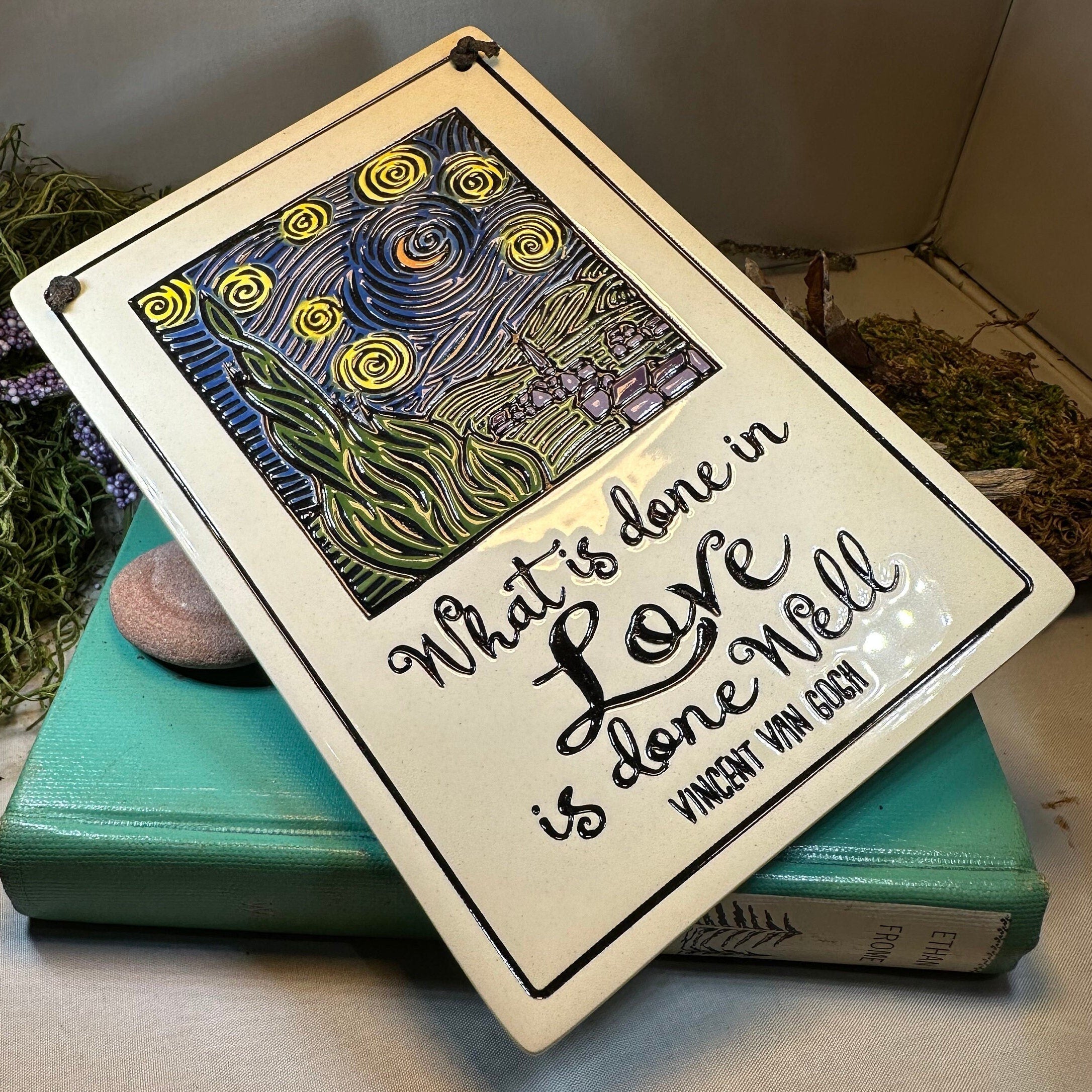 Van Gogh Starry Night Ceramic Wall Plaque