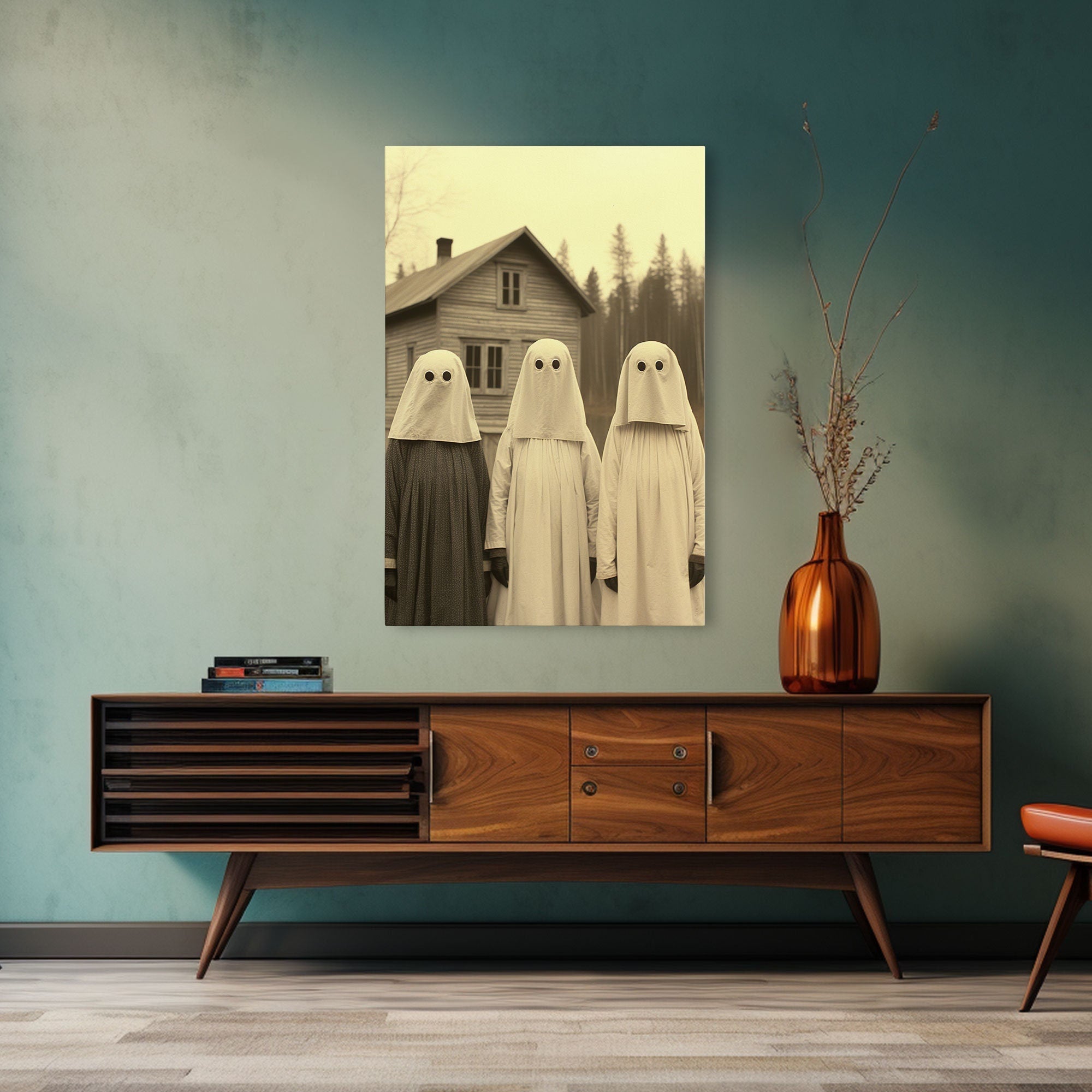 Spooky Halloween Ghost Art, Tintype Photography Canvas Print, Halloween Canvas Art, Ghost Decor, Gothic Decor, Haunted Ghost, Cursed Art
