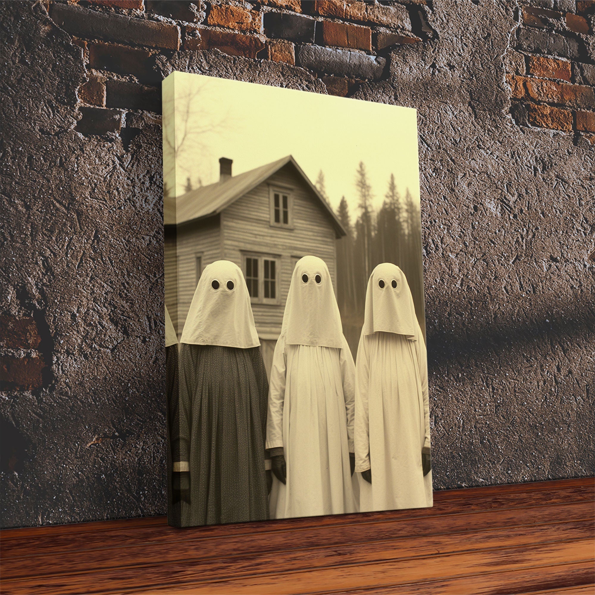Spooky Halloween Ghost Art, Tintype Photography Canvas Print, Halloween Canvas Art, Ghost Decor, Gothic Decor, Haunted Ghost, Cursed Art