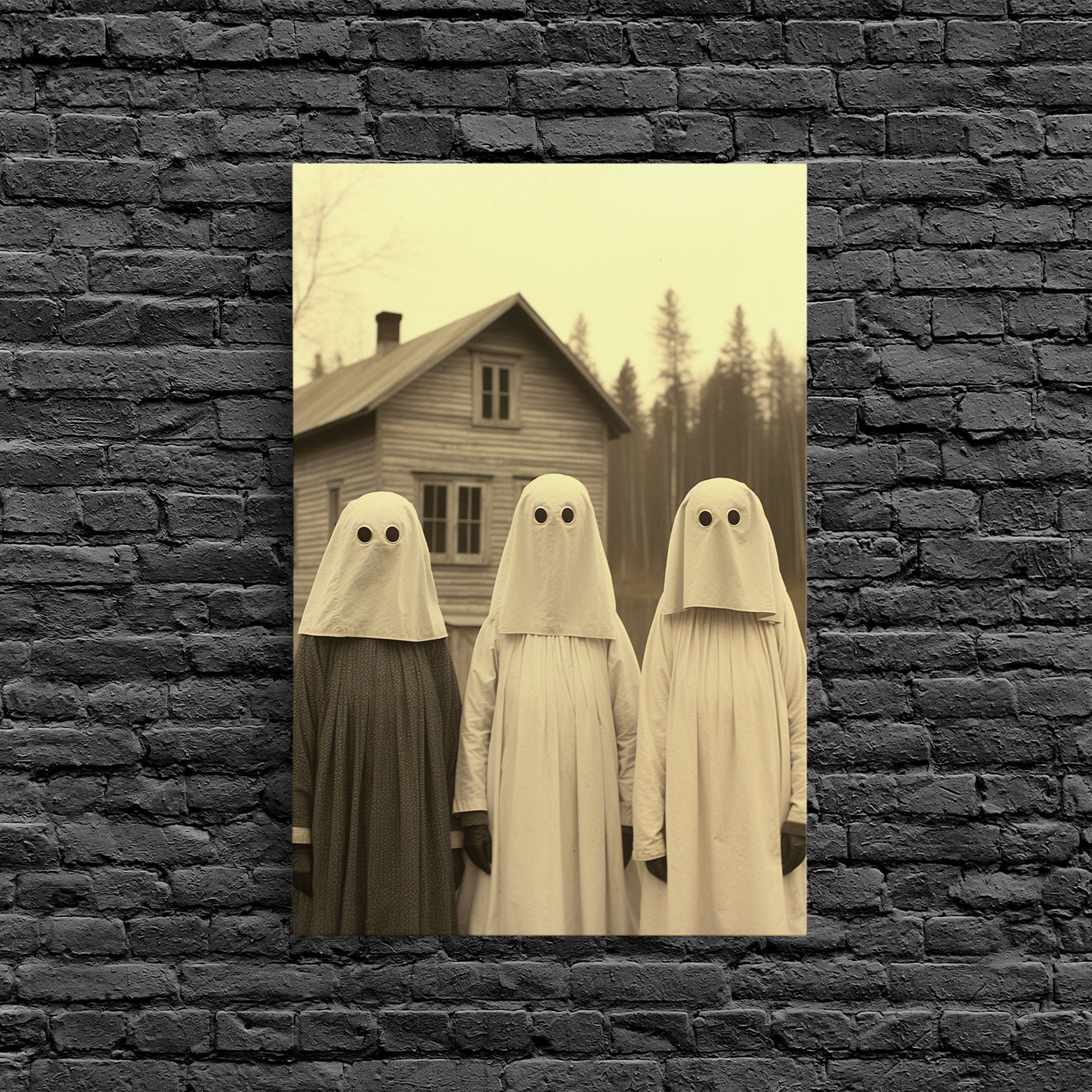 Spooky Halloween Ghost Art, Tintype Photography Canvas Print, Halloween Canvas Art, Ghost Decor, Gothic Decor, Haunted Ghost, Cursed Art