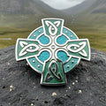 Emerald Green Celtic Cross Brooch