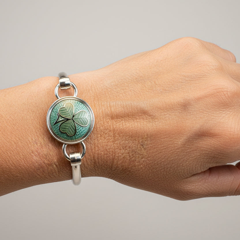 Enamel Shamrock Bracelet