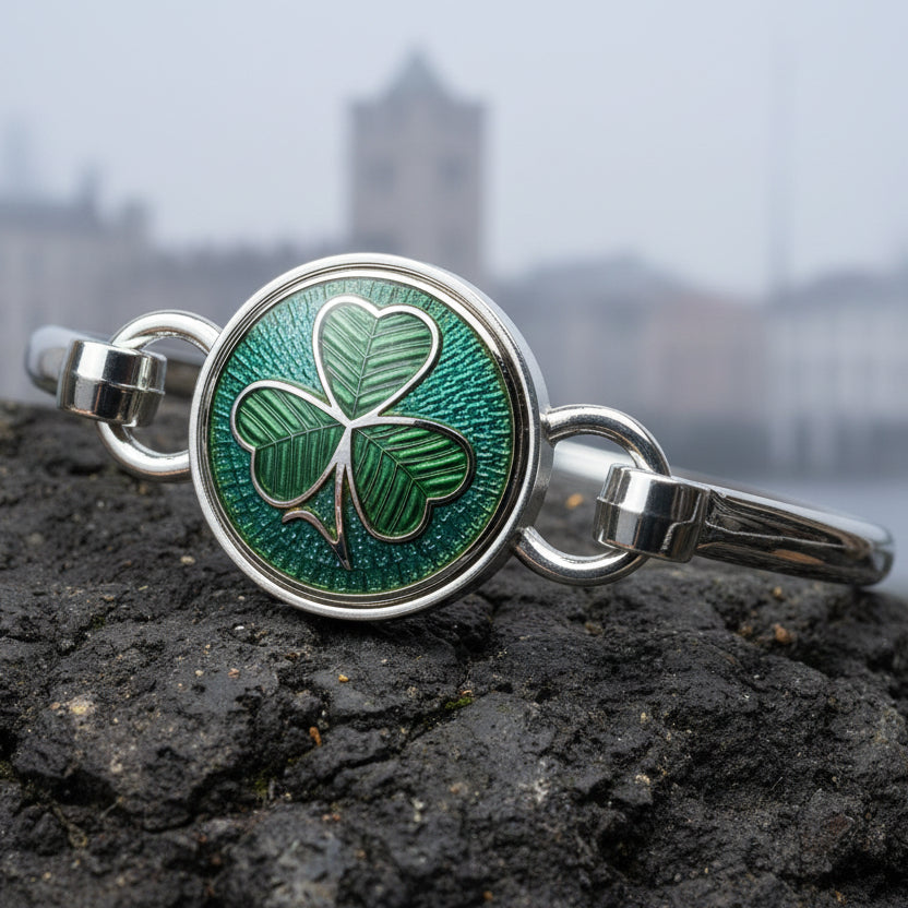 Enamel Shamrock Bracelet