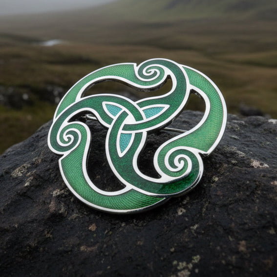 Yanaya Celtic Spiral Brooch - Enamel Pin