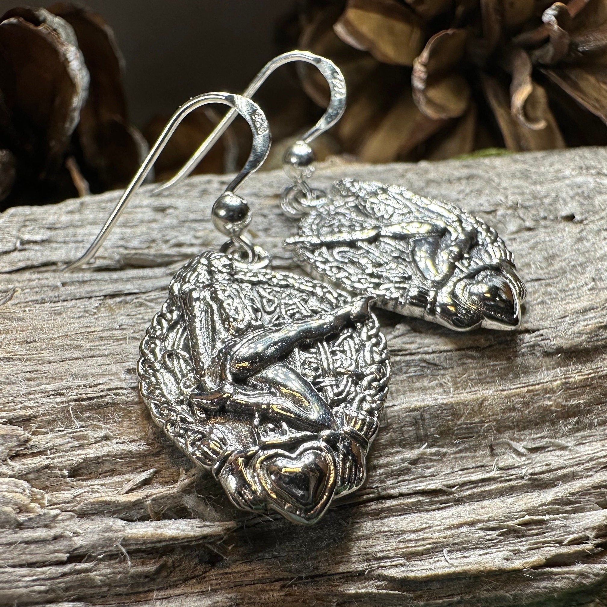 Celtic Irish Dancer Earrings in Sterling Silver
