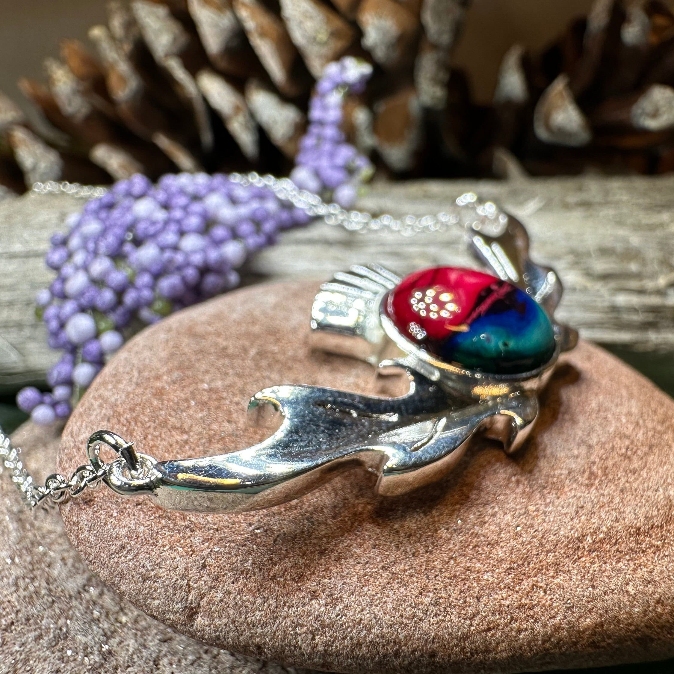 Scottish Heathergems Thistle Necklace - Handmade in Scotland