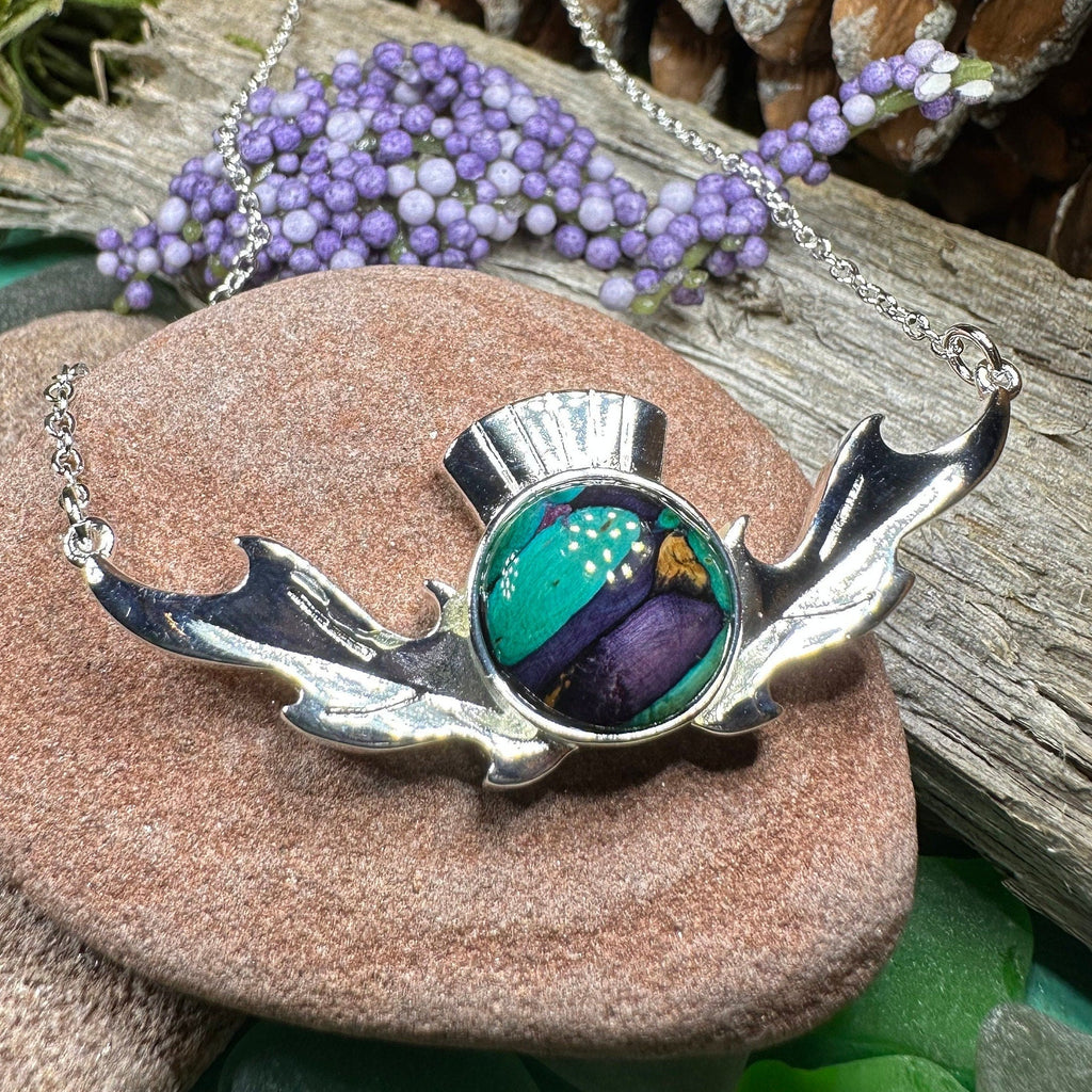 Scottish Heathergems Thistle Necklace - Handmade in Scotland