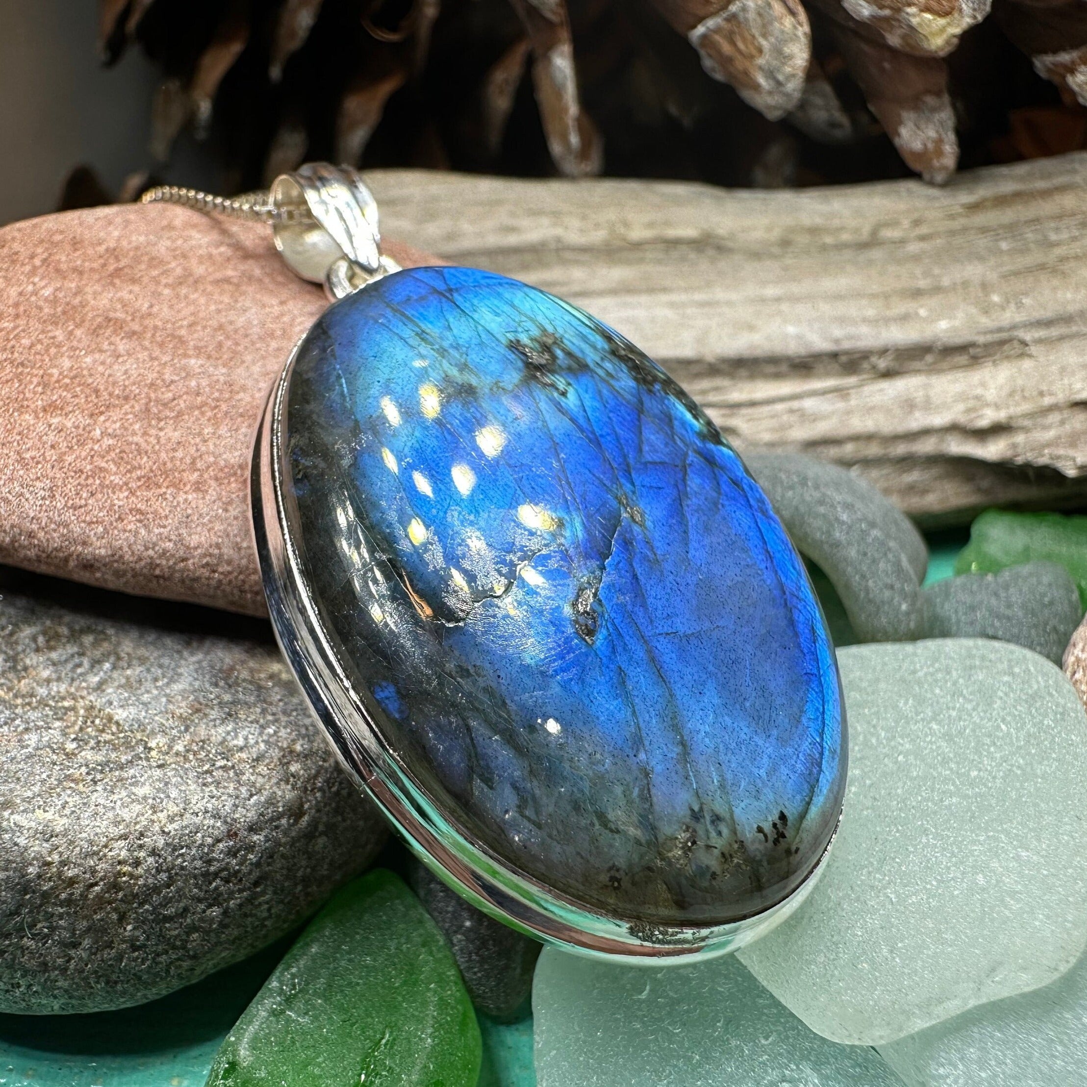 Blue Celtic Night Labradorite Necklace