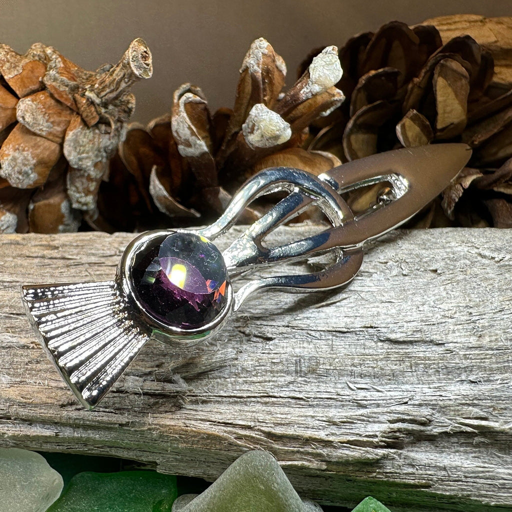 Tollak Thistle Kilt Pin with Crystal