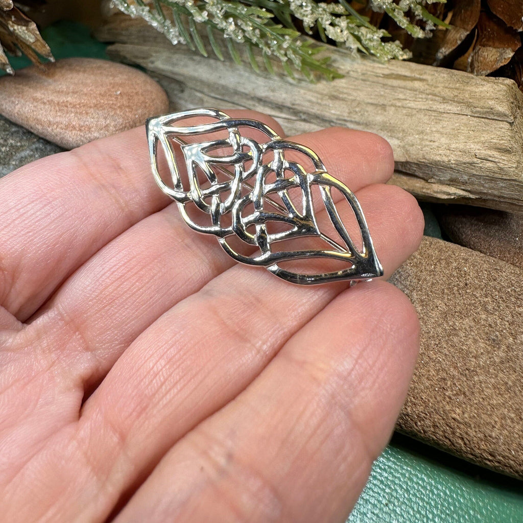 Lysandra Celtic Knot Brooch in Sterling Silver