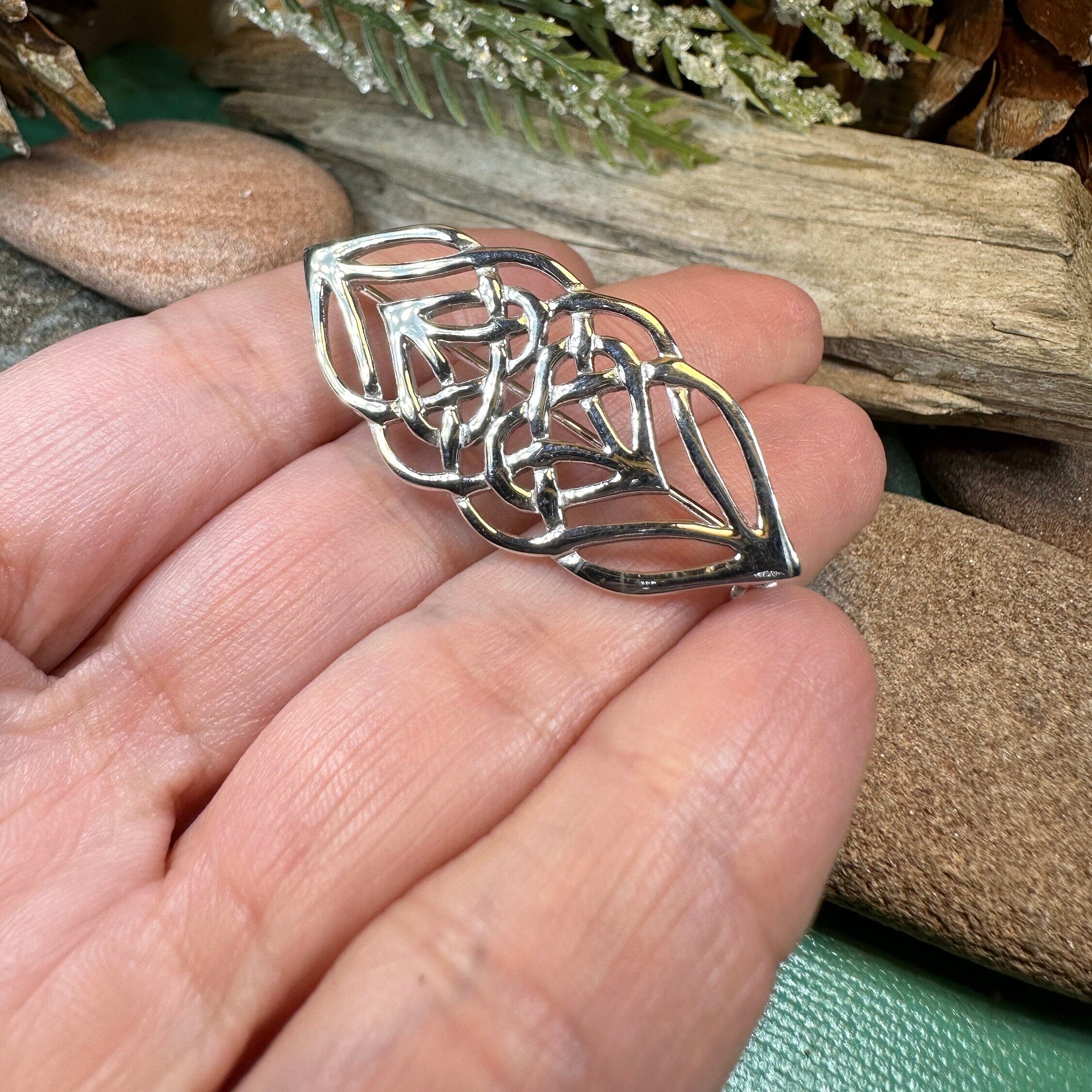Lysandra Celtic Knot Brooch in Sterling Silver