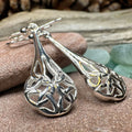 Celtic Teardrop Earrings in Sterling Silver