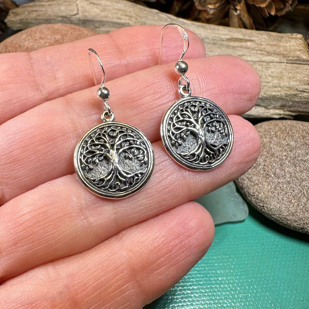 Brielle Celtic Tree of Life Earrings in Sterling Silver