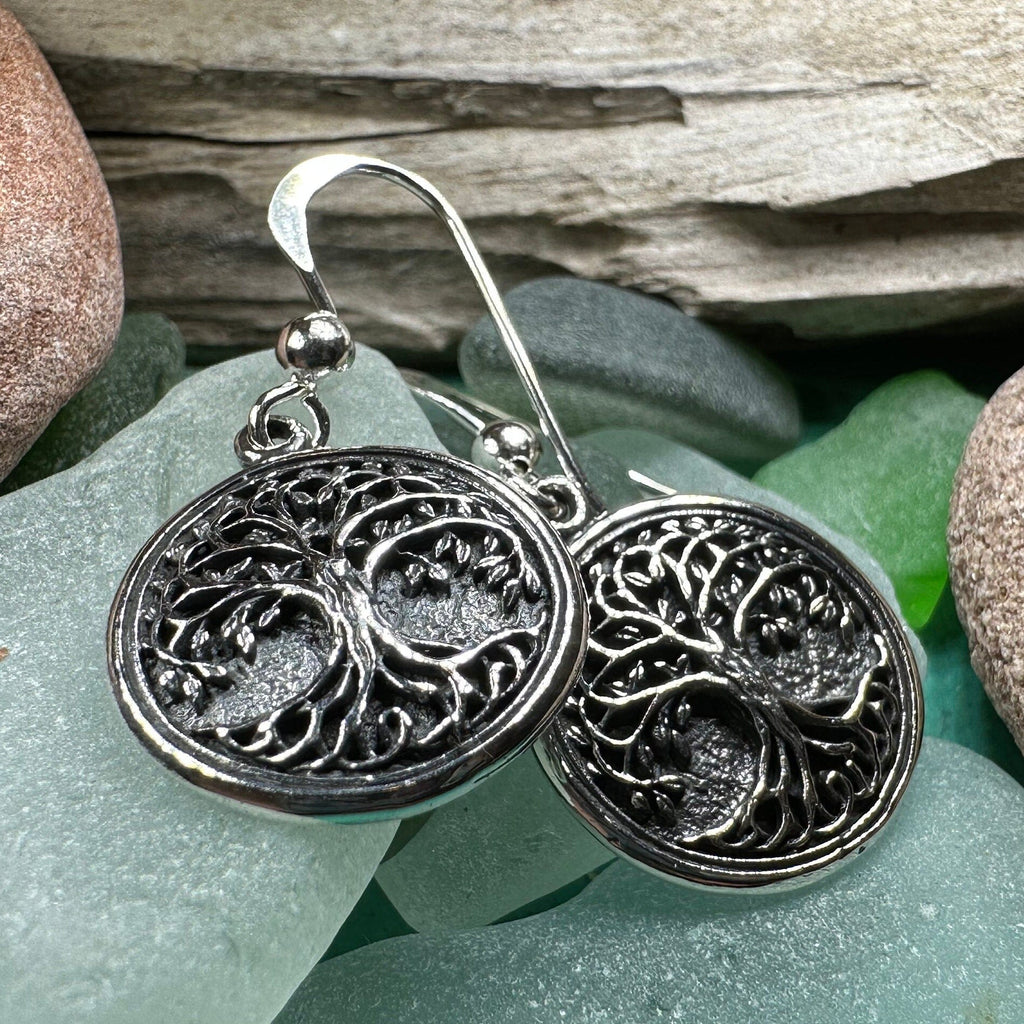 Brielle Celtic Tree of Life Earrings in Sterling Silver