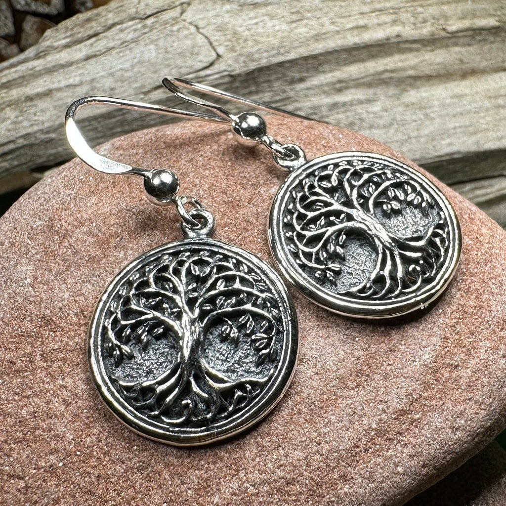 Brielle Celtic Tree of Life Earrings in Sterling Silver
