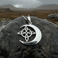 Erenay Celtic Moon Necklace in Sterling Silver