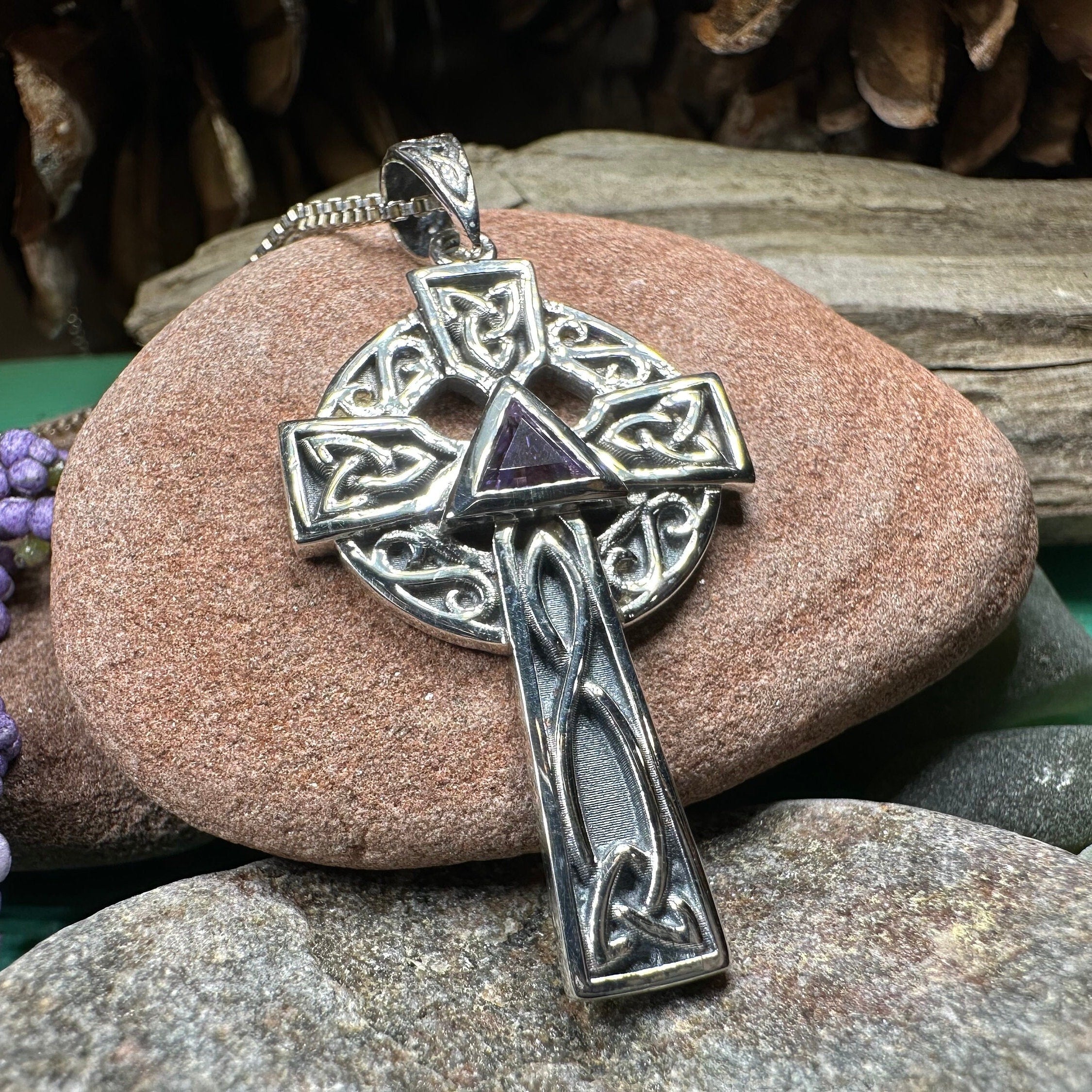 Recovery Celtic Cross Necklace in Sterling Silver