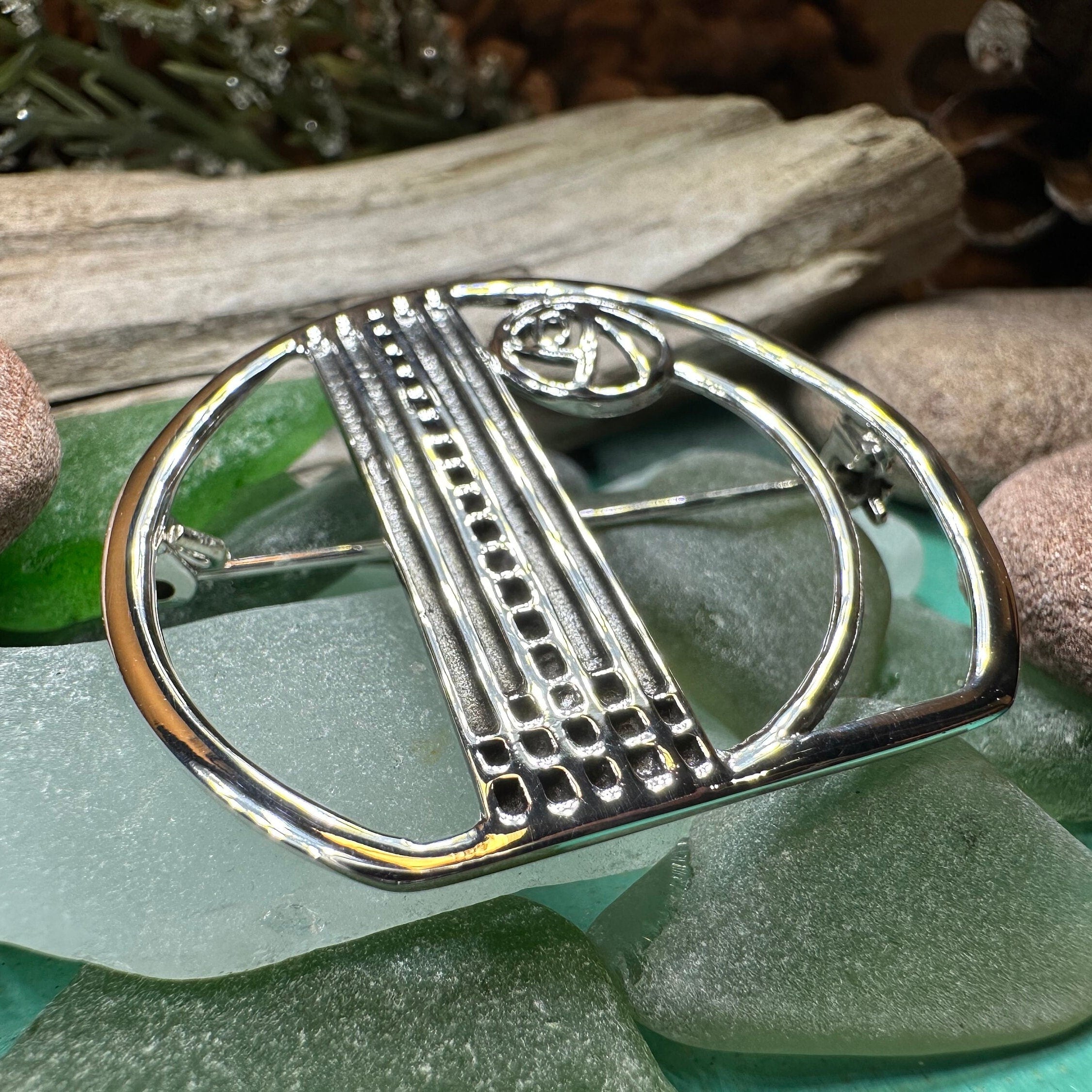 Myra Scottish Mackintosh Rose Brooch in Sterling Silver
