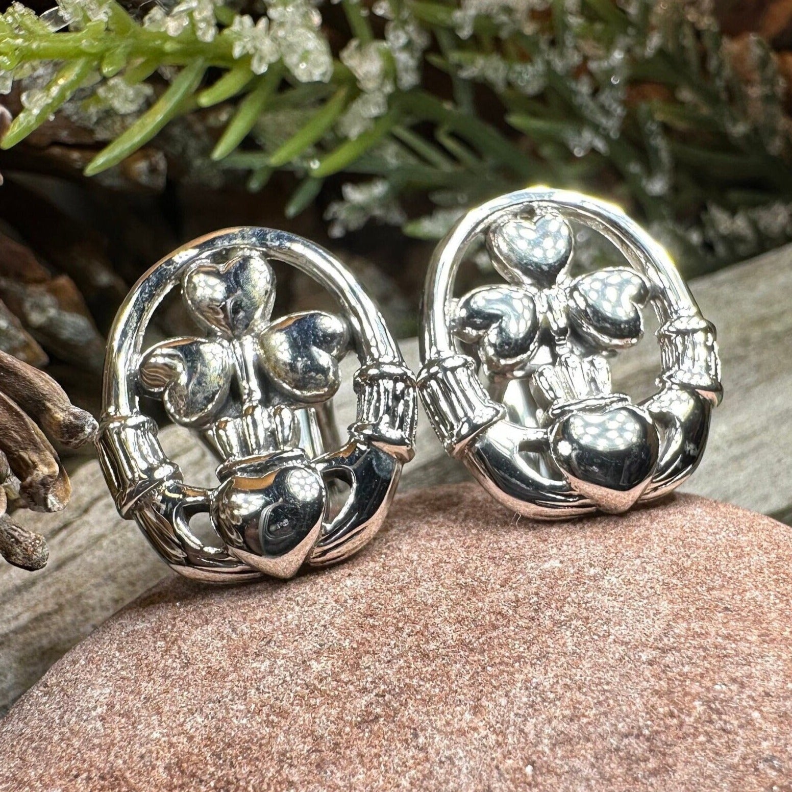 Fergal Irish Claddagh Sterling Silver Cuff Links