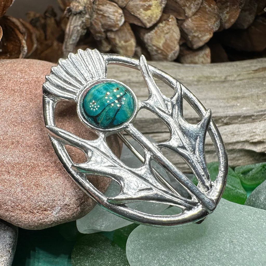 Scottish Heathergems Thistle Brooch - Handmade in Scotland