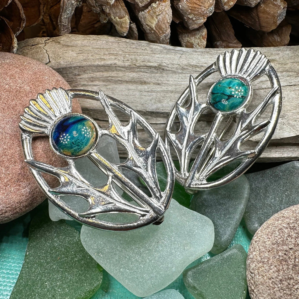 Scottish Heathergems Thistle Brooch - Handmade in Scotland
