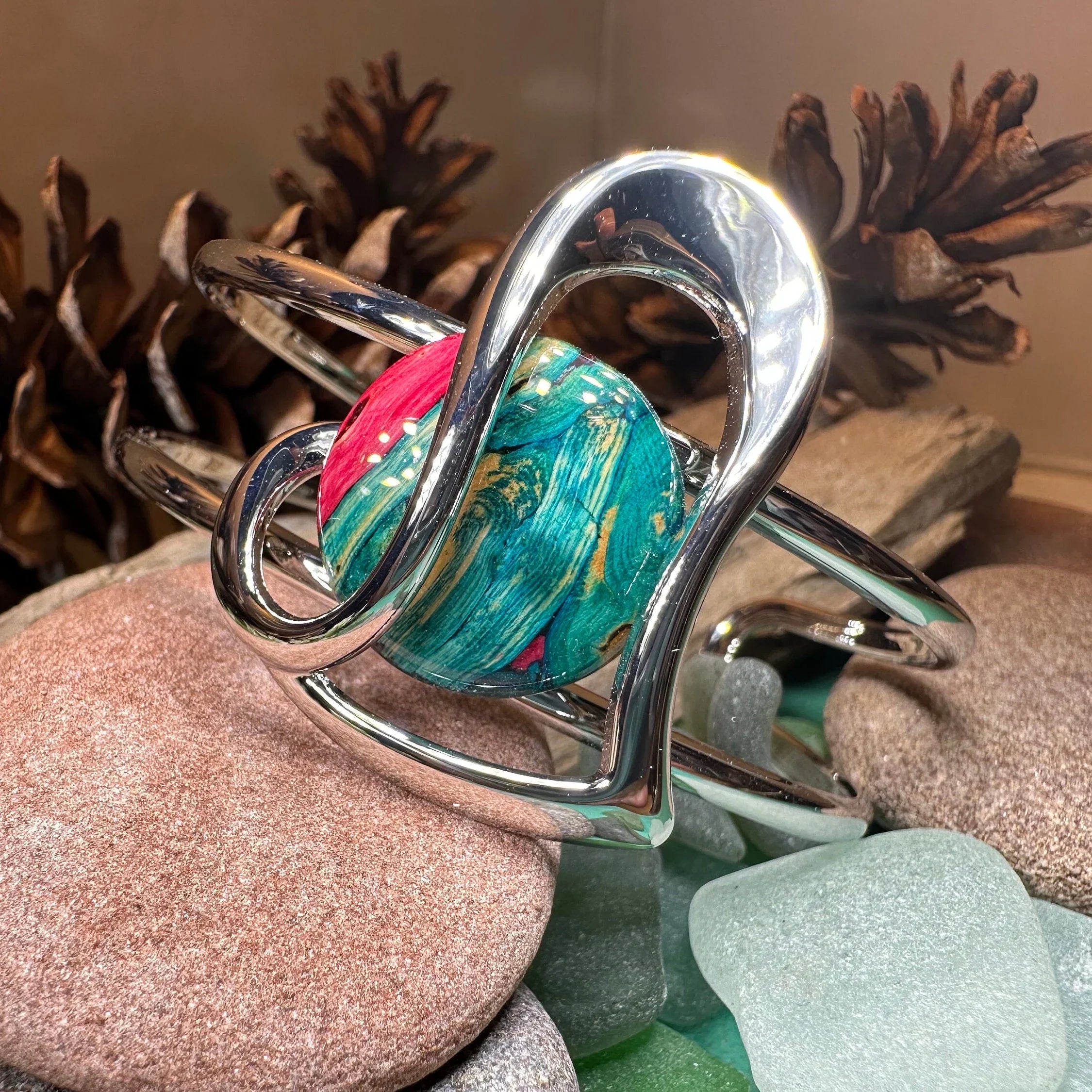 Heathergems Heart Scottish Bracelet - Handmade in Scotland