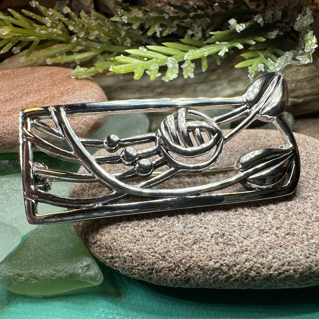 Scottish Mackintosh Roses Brooch in Sterling Silver