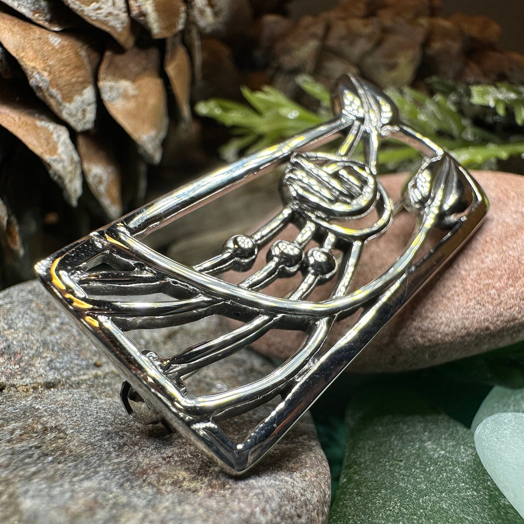 Scottish Mackintosh Roses Brooch in Sterling Silver