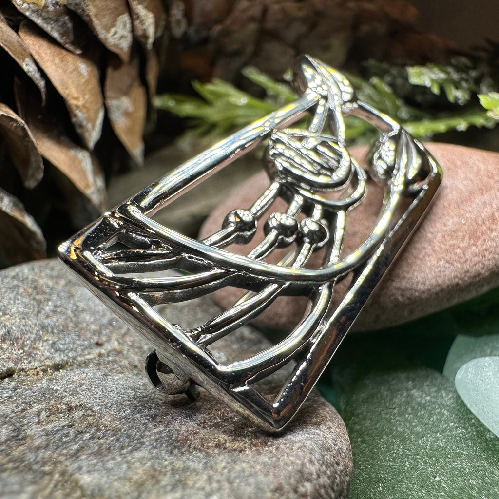 Scottish Mackintosh Roses Brooch in Sterling Silver