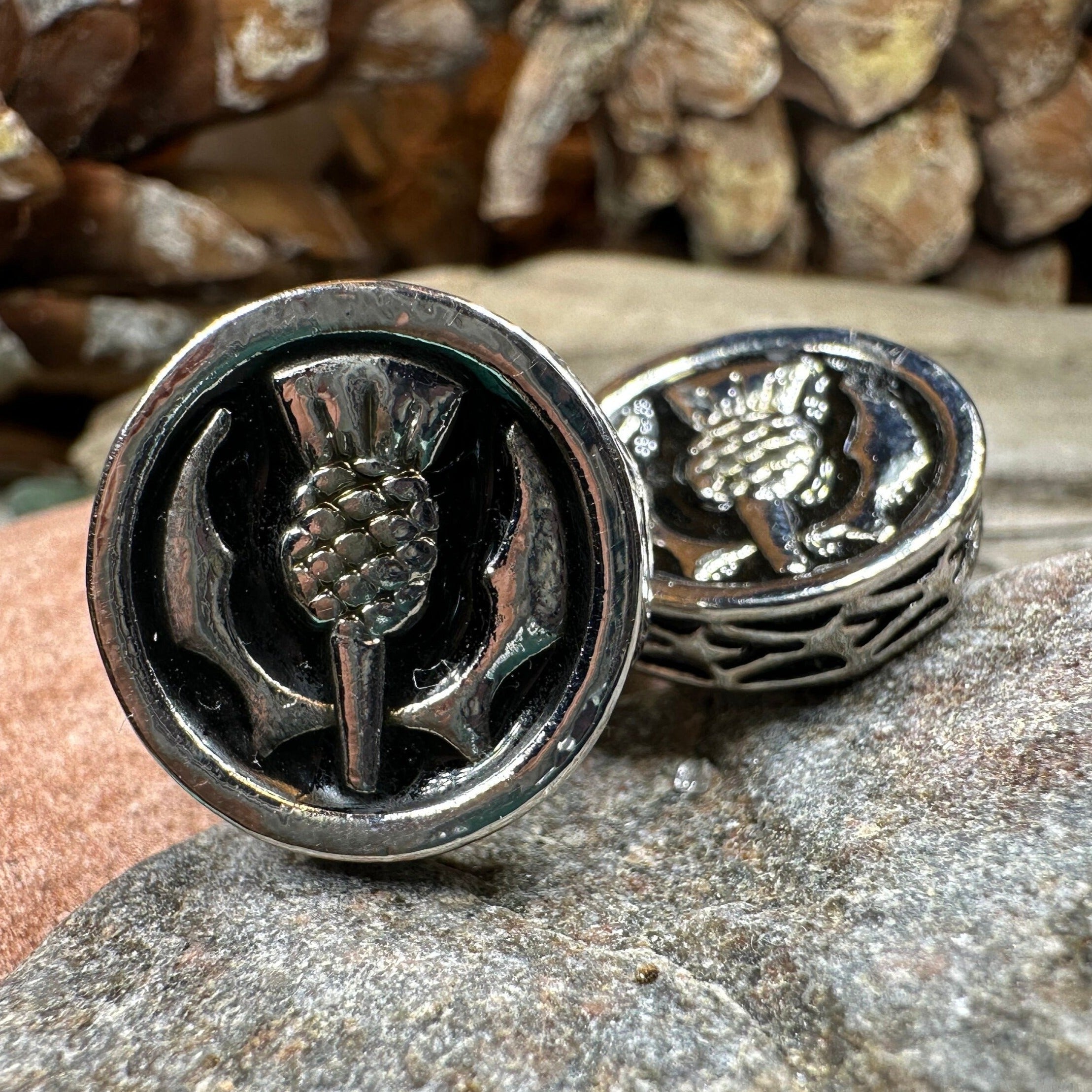 Elegant Scottish Thistle Cufflinks for Men