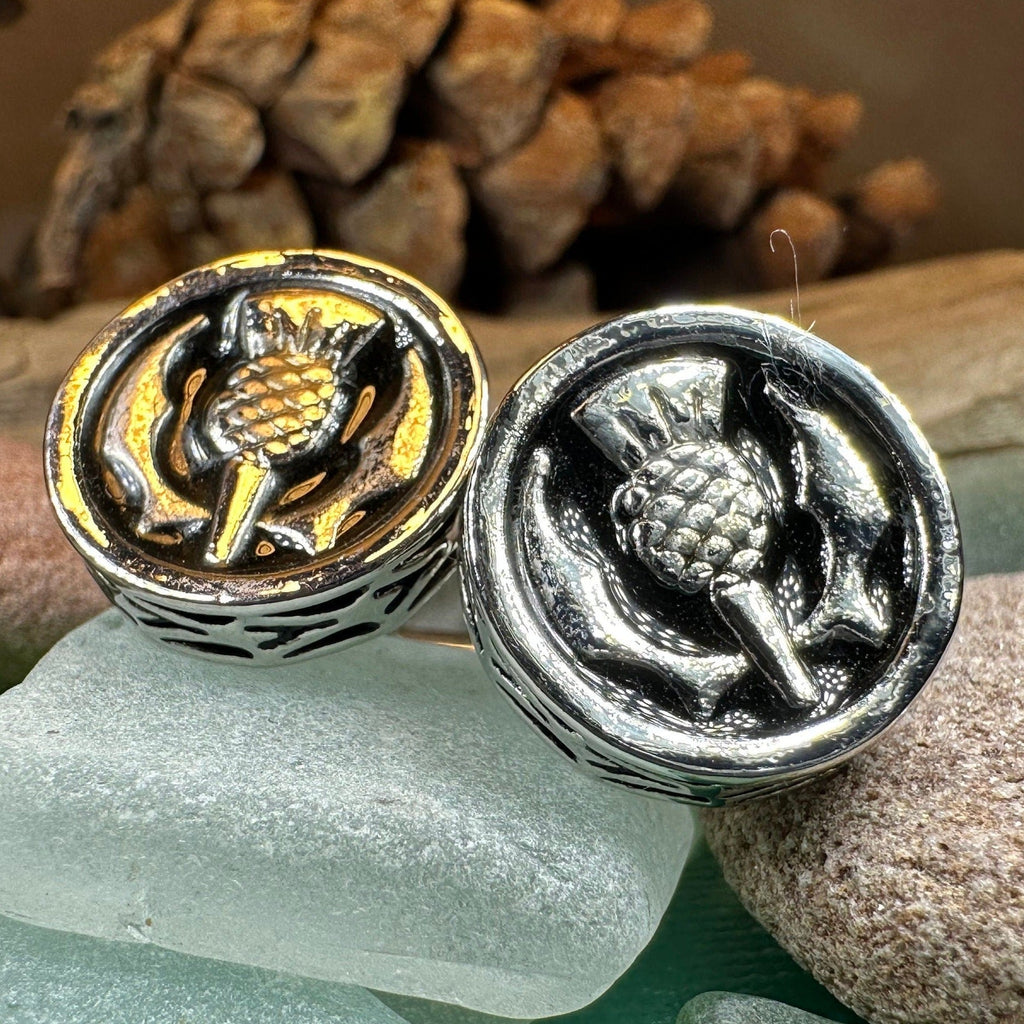 Elegant Scottish Thistle Cufflinks for Men