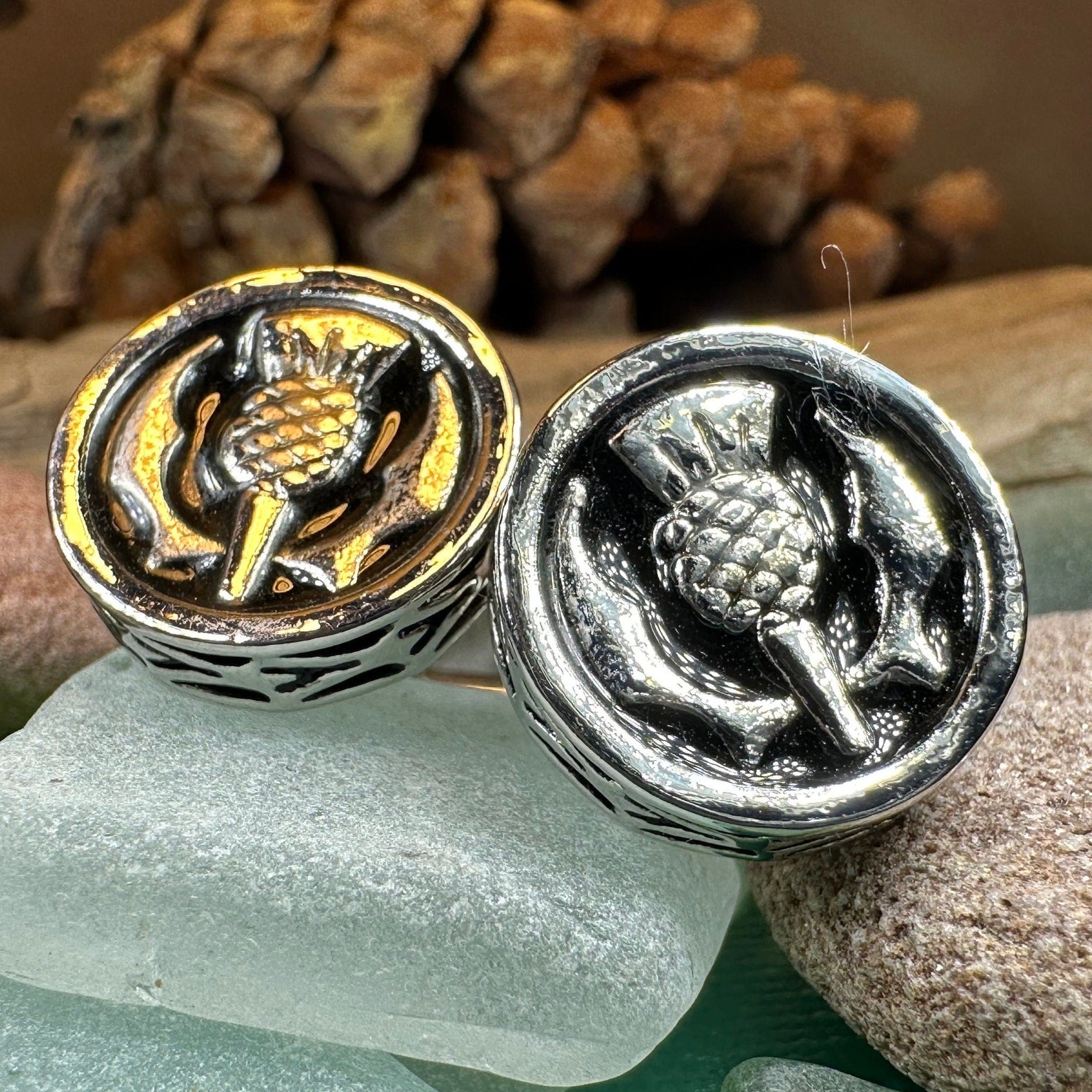 Elegant Scottish Thistle Cufflinks for Men