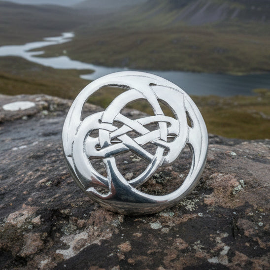 Amity Celtic Knot Tartan Brooch - Handmade in Scotland
