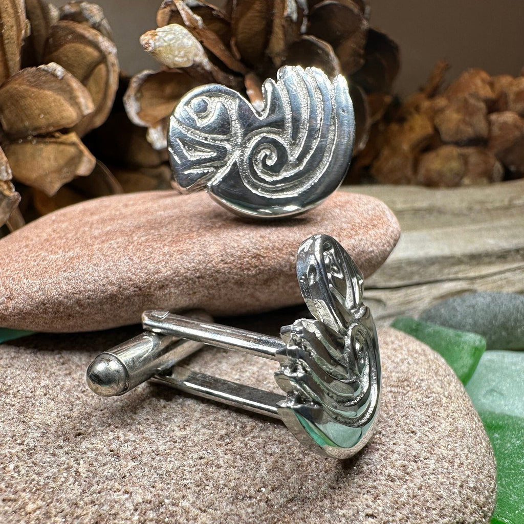 Celtic Puffin Cuff Links - Handmade in Scotland