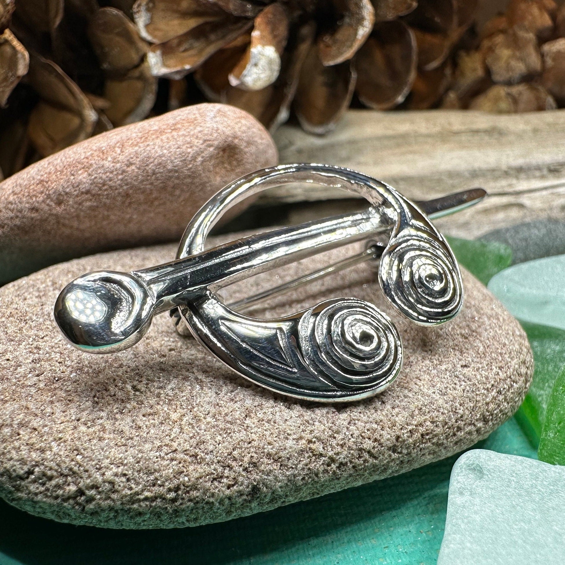 Darini Celtic Spiral Brooch in Sterling Silver