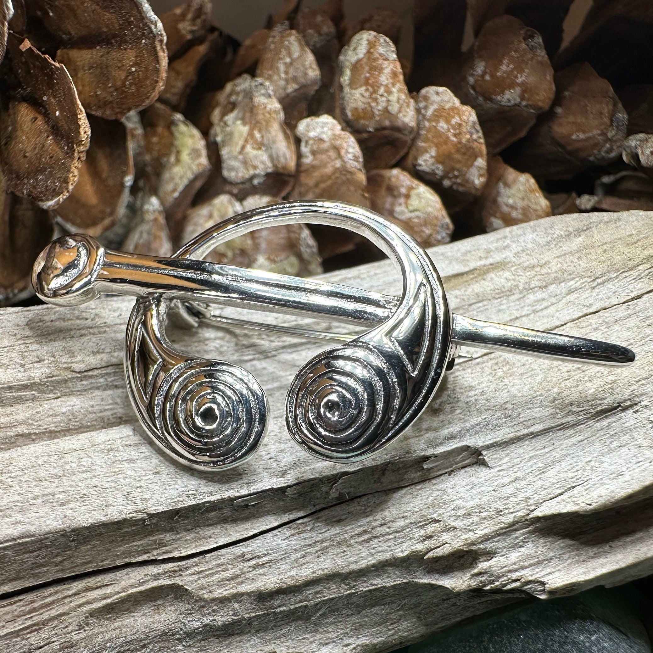 Darini Celtic Spiral Brooch in Sterling Silver