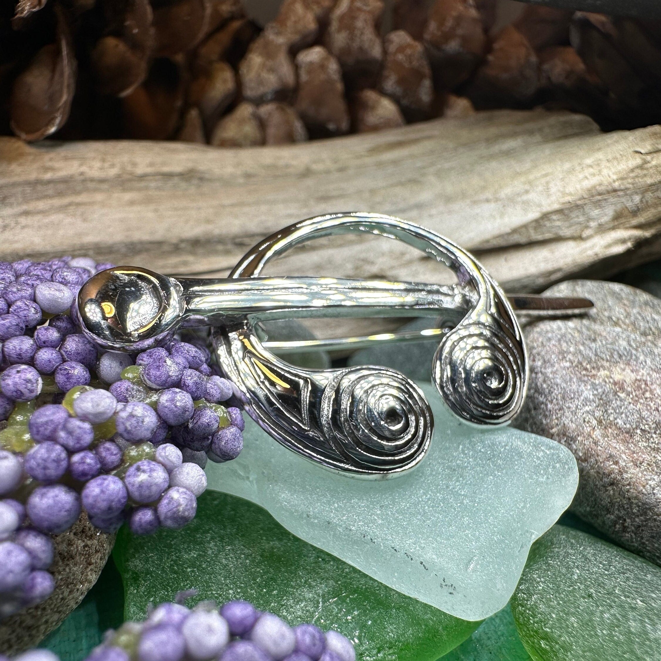 Darini Celtic Spiral Brooch in Sterling Silver