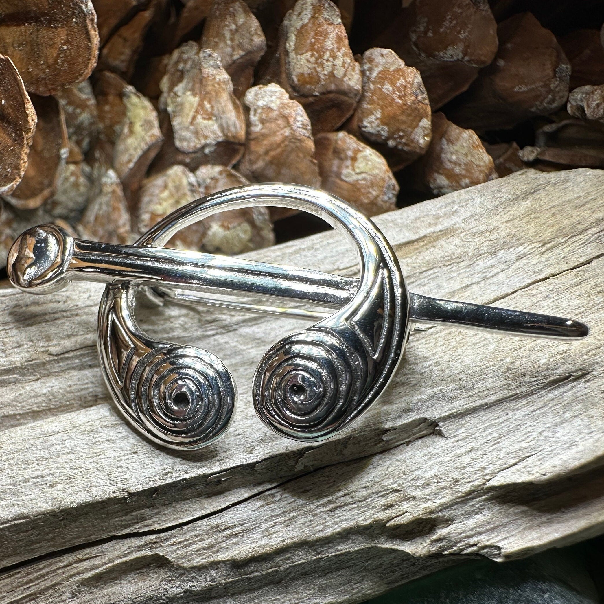 Darini Celtic Spiral Brooch in Sterling Silver