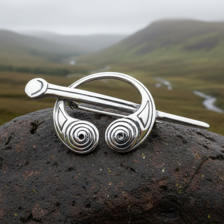 Darini Celtic Spiral Brooch in Sterling Silver