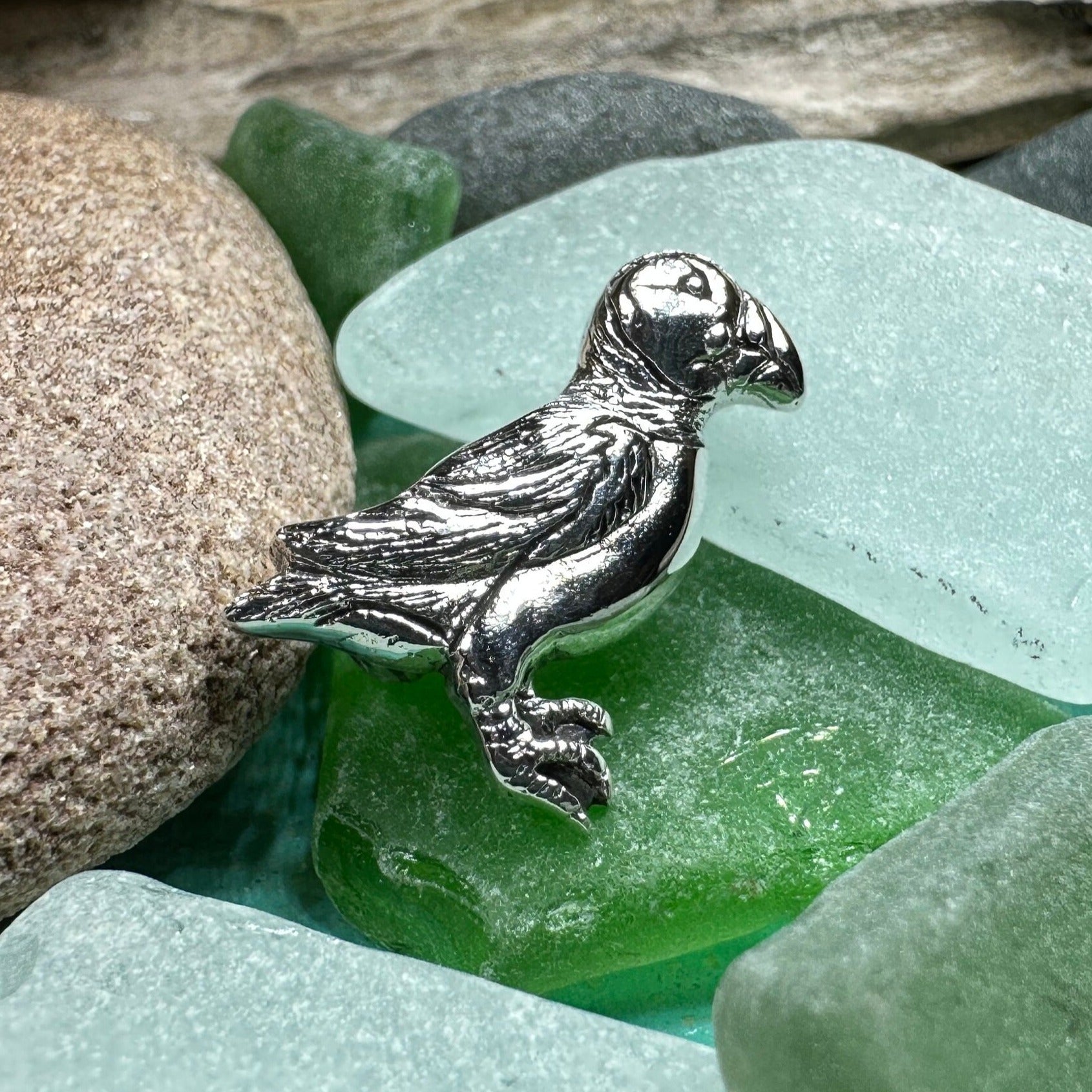Scottish Puffin Lapel Pin in Sterling Silver