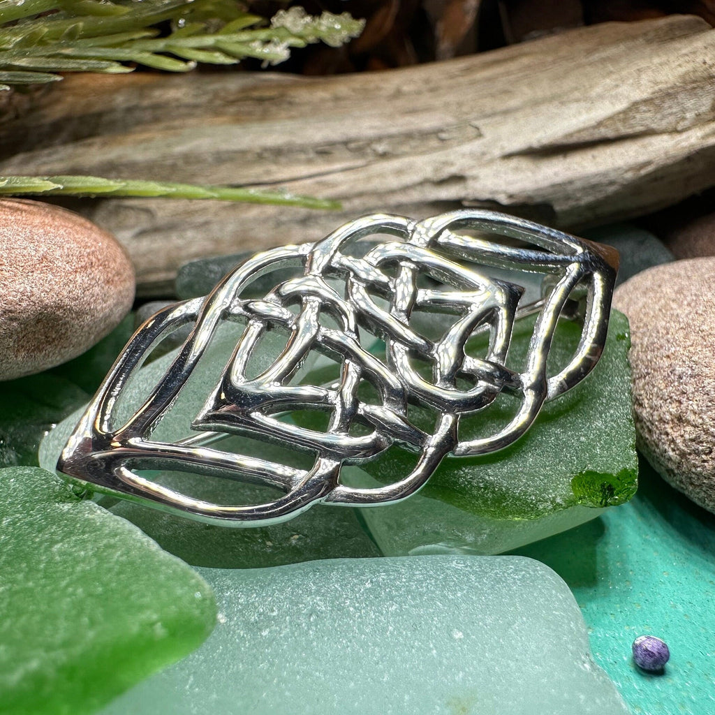 Lysandra Celtic Knot Brooch in Sterling Silver