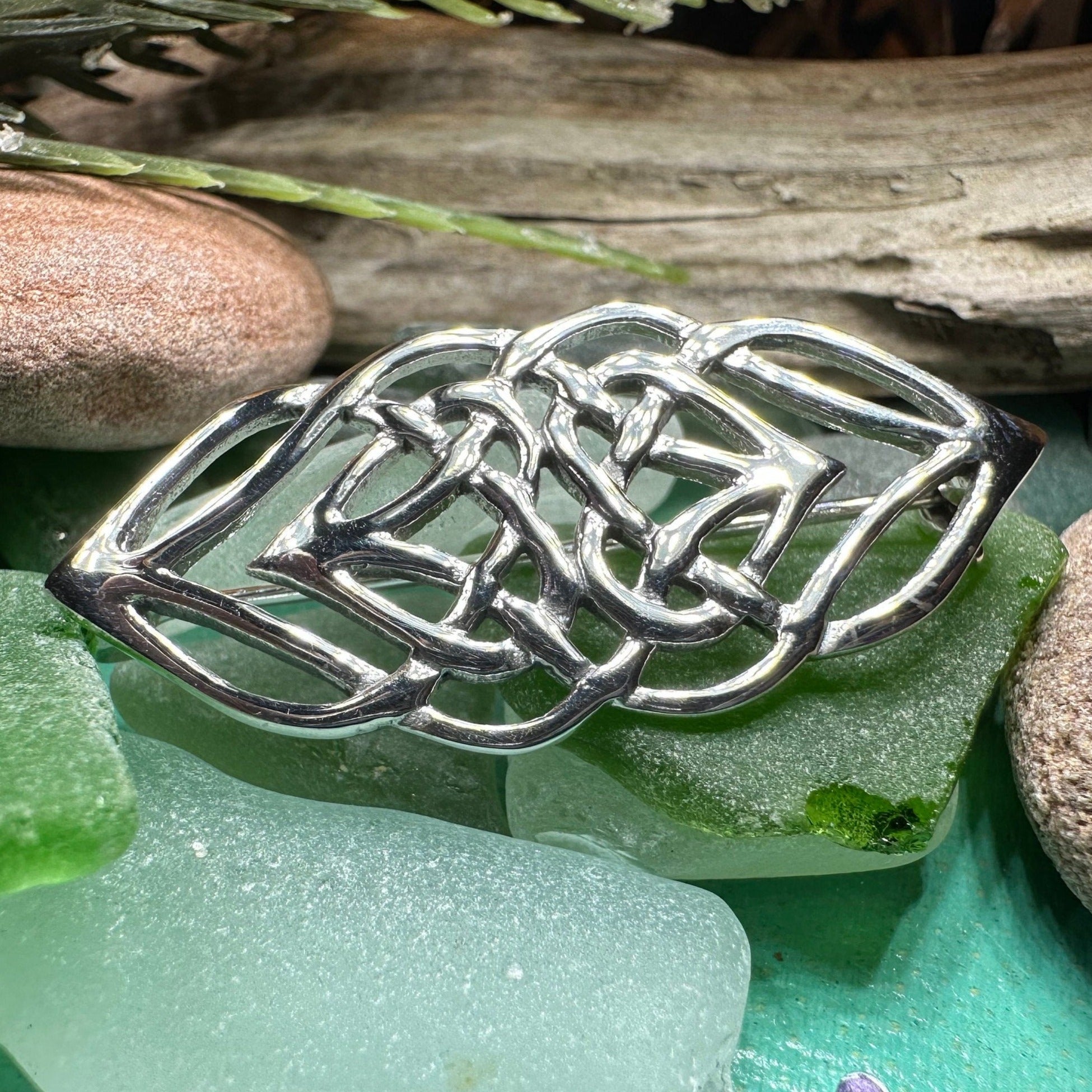 Lysandra Celtic Knot Brooch in Sterling Silver