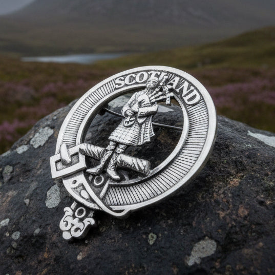 Bagpiper Scotland Brooch - Handmade in Scotland