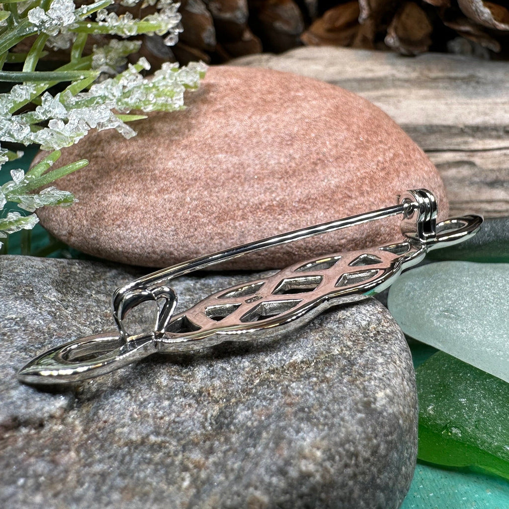 Volunti Celtic Knot Bar Brooch in Sterling Silver