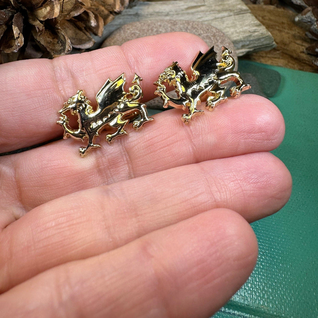 Golden Welsh Dragon Cufflinks for Men