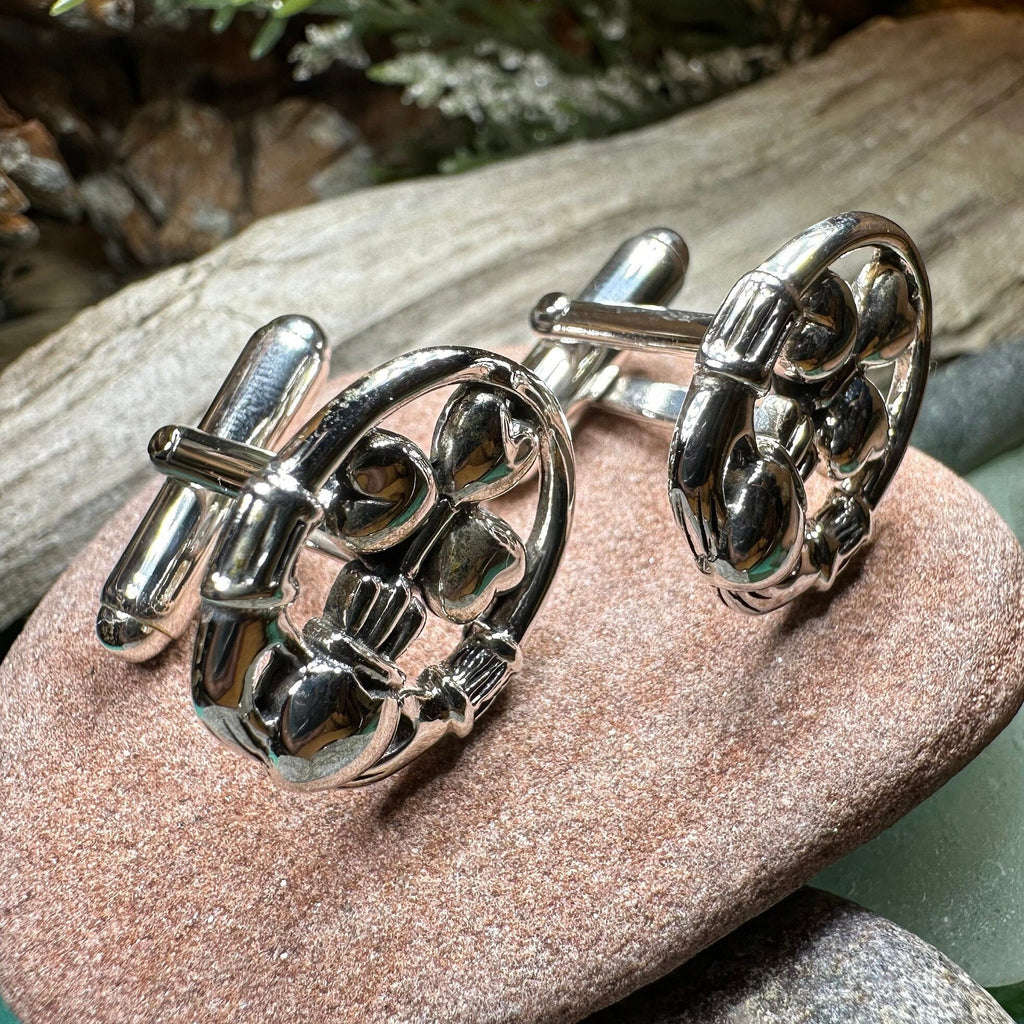 Fergal Irish Claddagh Sterling Silver Cuff Links