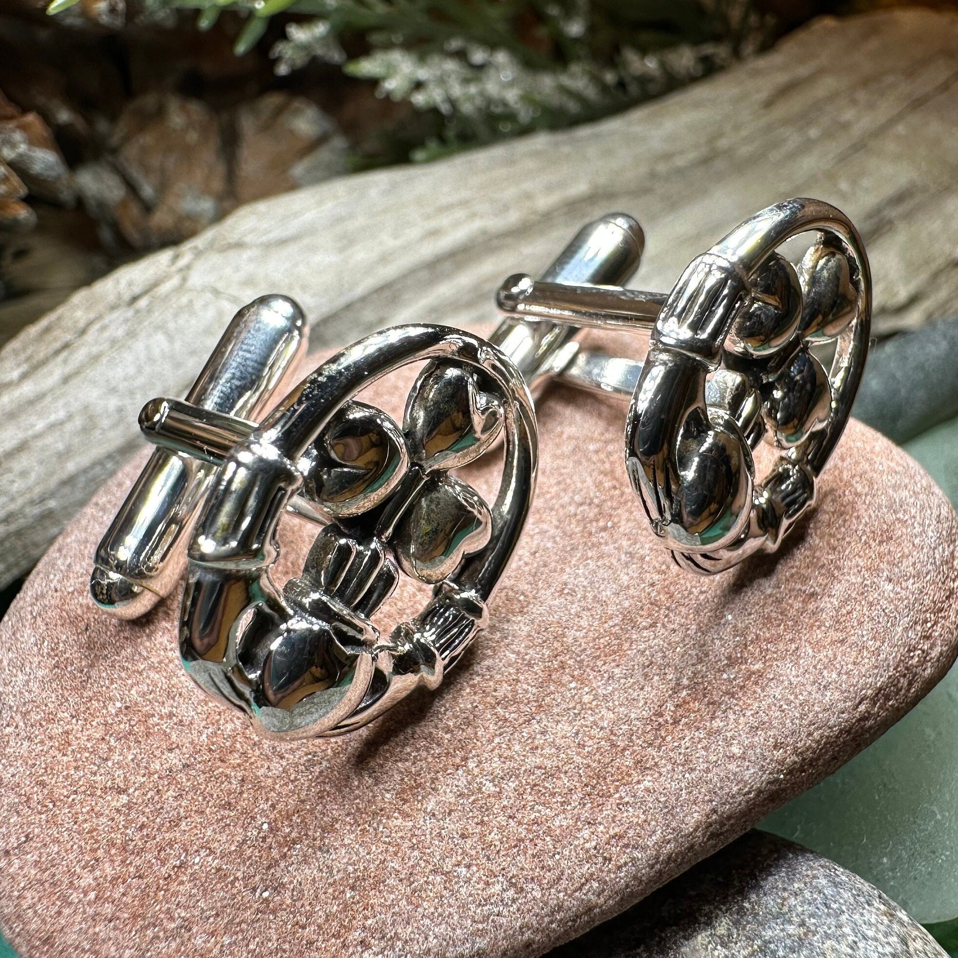 Fergal Irish Claddagh Sterling Silver Cuff Links