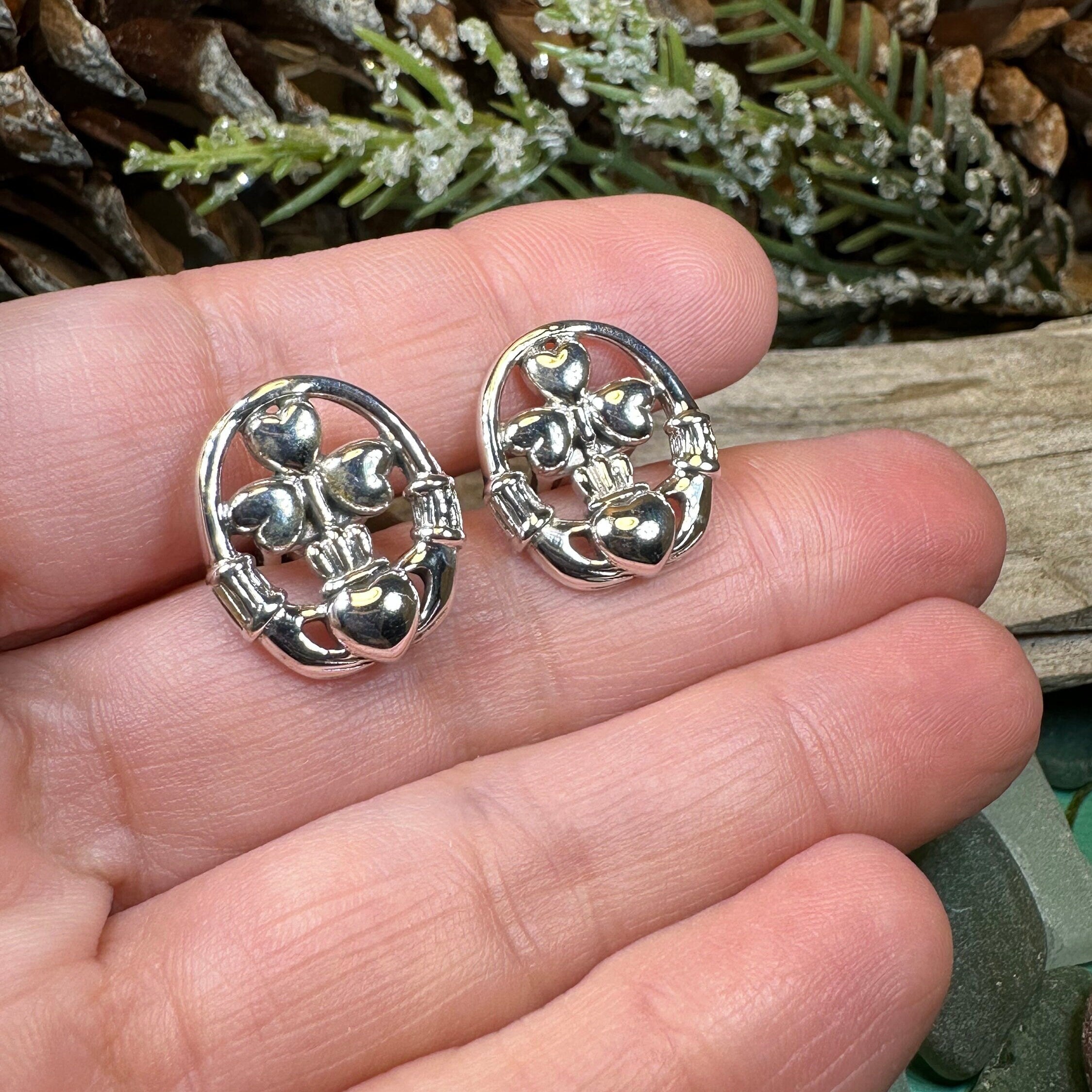Fergal Irish Claddagh Sterling Silver Cuff Links