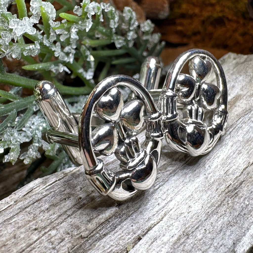 Fergal Irish Claddagh Sterling Silver Cuff Links